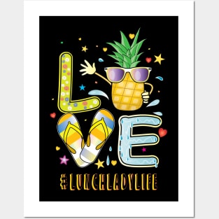 Love lunchlady Life Pineapple Sunglasses Flip Flop Posters and Art
